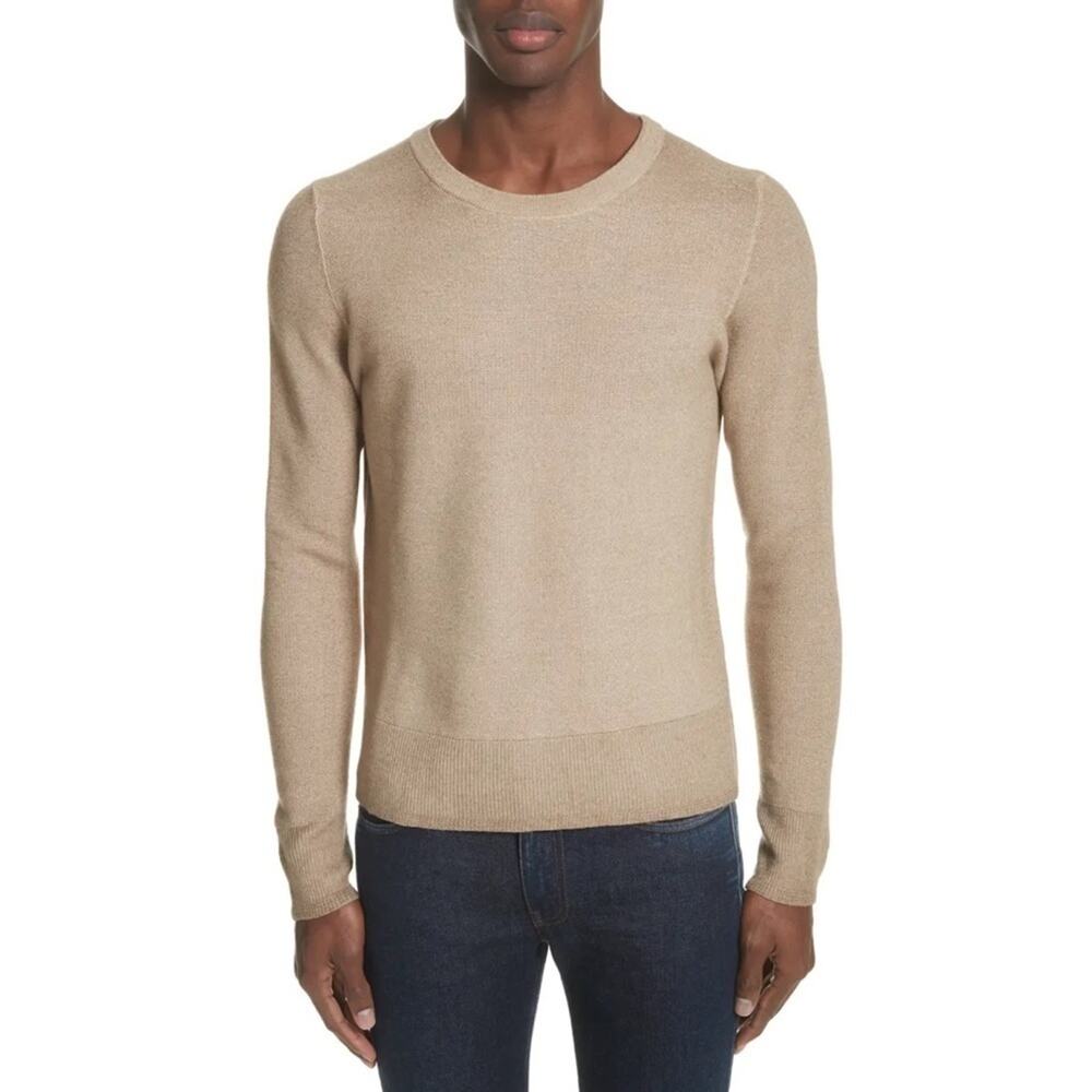 EIDOS Merino Wool Knit Sweater Mens Medium Italy Academia Neutral Old Money Twee